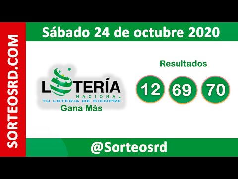 Loteria Nacional Gana Más en VIVO   / Sábado 24 de octubre 2020