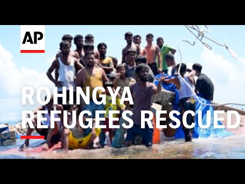 Dozens of Rohingya refugees rescued after night on capsized boat off Indonesia