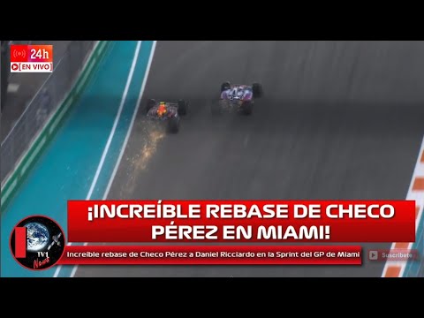 Increíble rebase de Checo Pérez a Daniel Ricciardo en la Sprint del GP de Miami