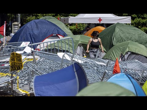 George Washington University students maintain their pro-Palestinian encampment