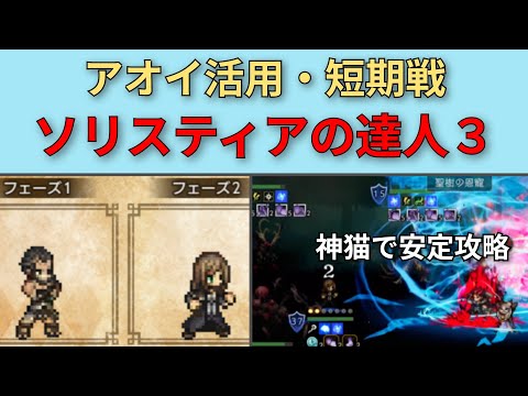【オクトパストラベラー大陸の覇者】ソリスティアの達人3・神猫で安定攻略【OCTOPATH TRAVELER CotC】