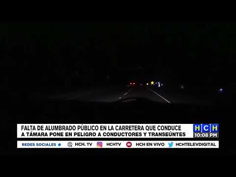 ¡En penumbra! por la falta de alumbrado público en la carretera que conduce a Támara
