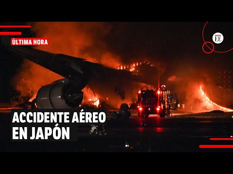 Avión se incendió en la pista del aeropuerto de Tokio, Japón | El Espectador