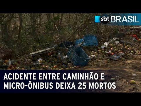 Acidente envolvendo caminhão e micro-ônibus deixa 25 mortos na Bahia | SBT Brasil (08/01/24)