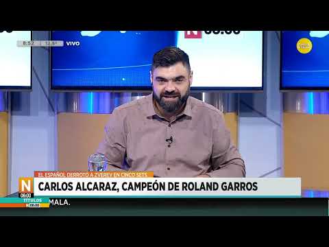 Carlos Alcaraz, campeón de Roland Garros, derrotó a Zverev en 5 sets ?N8:00? 10-06-24