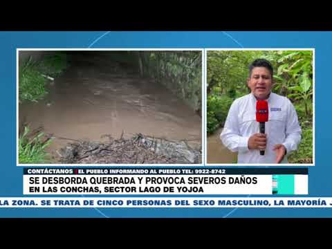 Quebrada desbordada inundó diversos sectores en Las Conchas, Yojoa