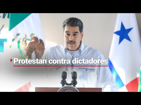 ¡Protestan contra dictadores! | Migrantes rechazan Cumbre Migratoria donde participaron dictadores