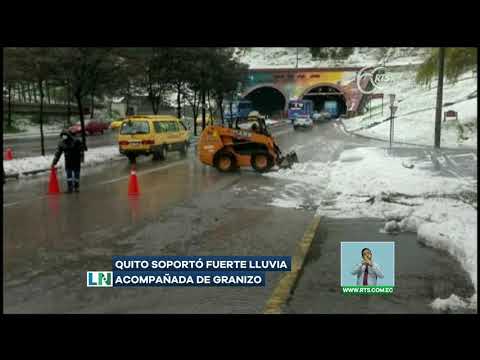 Quito soportó fuerte lluvia acompañada de granizo