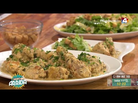 Vamo Arriba - Pollo a la mostaza y ensalada de verdes