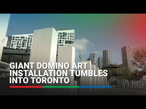 Giant domino art installation tumbles into Toronto | ABS-CBN News