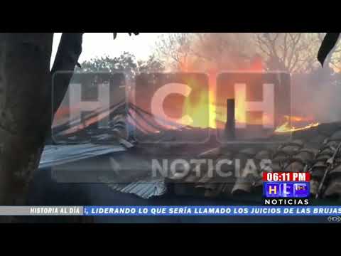 Incendio consume vivienda en sector de La Gruta en Intibucá