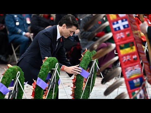 Ceremonial wreath laying at the National War Memorial | Remembrance Day 2024