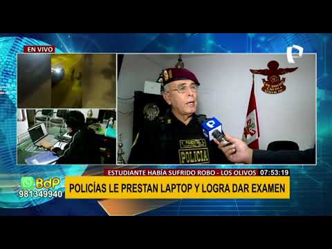 Policías prestan laptop a estudiante de ingeniería para que rinda examen tras sufrir robo