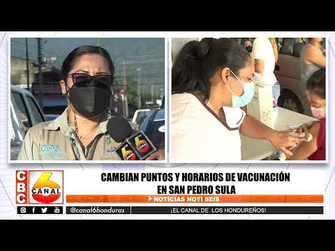 Cambian puntos y horarios de vacunación en San Pedro Sula
