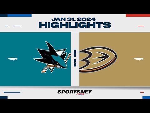 NHL Highlights | Sharks vs. Ducks - January 31, 2024