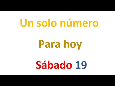 Un solo número para hoy Sábado 19 de Octubre, El campeón de los números