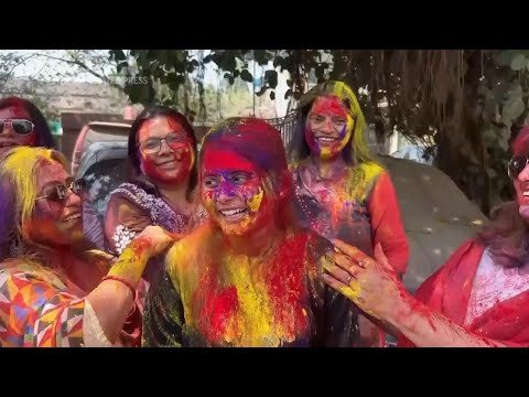 Holi festival celebrated with bursts of colour across India