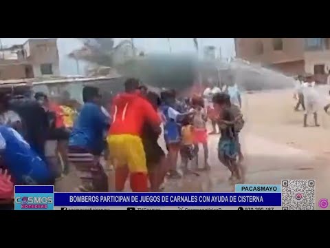 Pacasmayo: bomberos participan de juegos de carnavales con ayuda de cisterna
