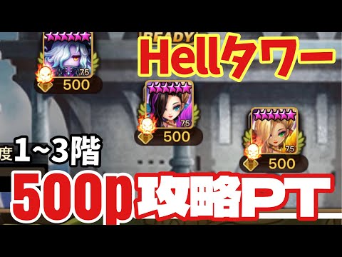 【Hellタワー】1~3階「500ポイント」攻略PT紹介‼️【#サマナーズウォー】
