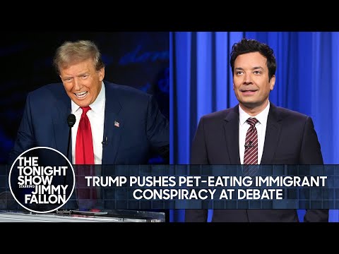 Trump Pushes Pet-Eating Immigrant Conspiracy at Debate, Taylor Swift Endorses Harris | Tonight Show