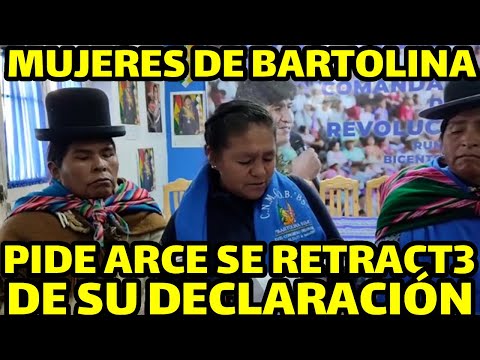 BARTOLINA SISA RECHAZA LAS DECLARACIONS DEL PRESIDENTE ARCE NO PUEDE DESCONCER EVO MORALES..