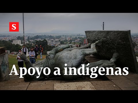 #AlcaldeFuiYo: apoyo en redes sociales a indígenas que tumbaron la estatua de Belalcázar | Videos S