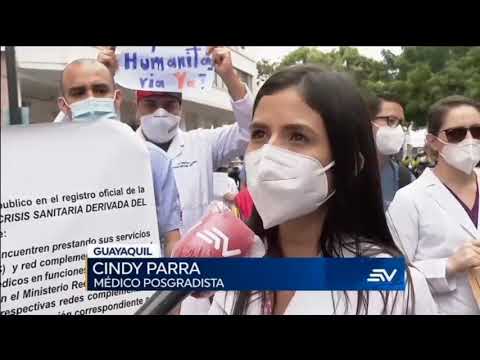Médicos posgradistas de Quito, Guayaquil y Cuenca piden al Gobierno que les pague