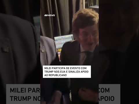 Javier Milei participa de evento com Trump nos EUA e sinaliza apoio ao republicano #shorts