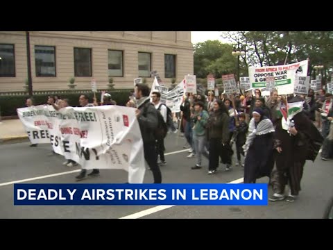 Downtown Chicago protest held over Lebanon as Israel and Hezbollah trade air strikes, rocket fire