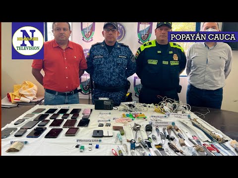 Hallazgo de varios celulares, armas blancas y estupefacientes en la cárcel san Isidro de Popayán.