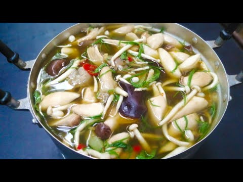 แกงเห็ดรวมใสน้ำย่านาง-อาหารอี แกงเห็ดรวมใสน้ำย่านาง-อาหารอี