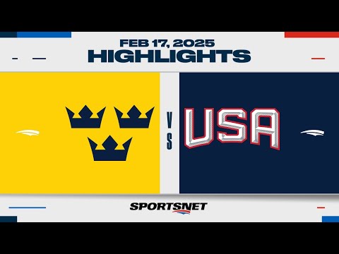 4 Nations Face-Off Highlights | Sweden vs. USA - February 17, 2025