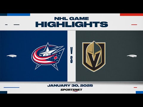 NHL Highlights | Blue Jackets vs. Golden Knights - January 30, 2025
