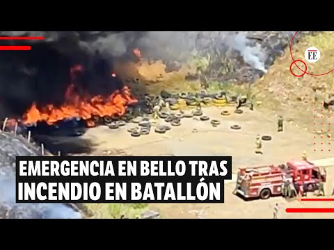 Incendio en Bello se produjo en un entrenamiento en el Batallón Pedro Nel | El Espectador