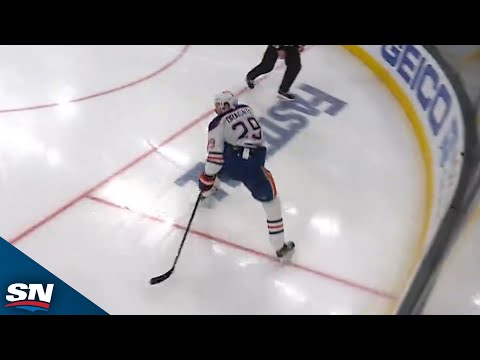 Leon Draisaitl Bats Home A Backhand Off The Bounce For Beautiful Goal
