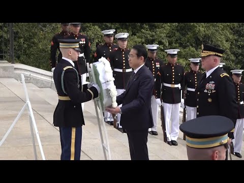 Japanese PM Fumio Kishida begins a much-anticipated visit to Washington, lays wreath at Arlington