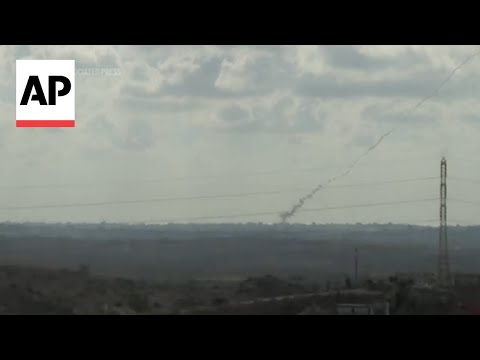 Smoke seen as rockets were fired into Israel from northern Gaza