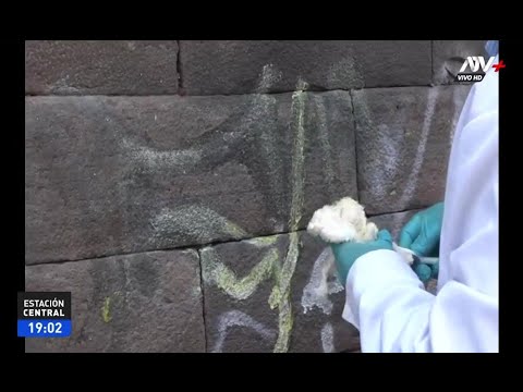 Cusco: Vándalos pintan muro inca en el Centro Histórico de la ciudad