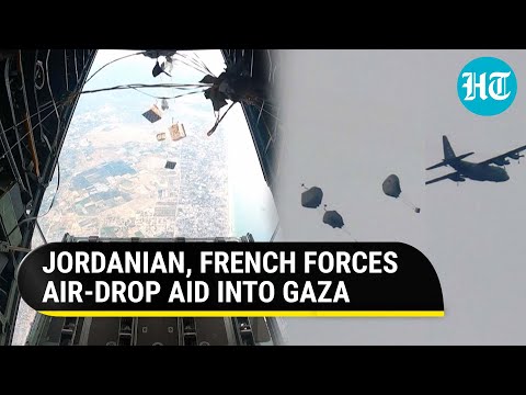Jordan Air-Drops Aid Into Gaza With Help Of French Plane, Warns Of Famine Amid Raging War | Watch
