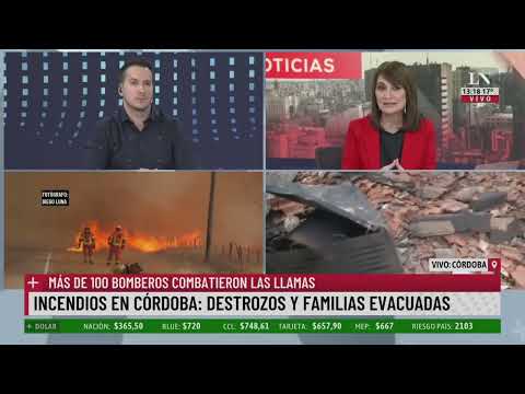 Córdoba: fuego, viento y evacuados en Villa Yacanto; riesgo extremo agravado por la sequía