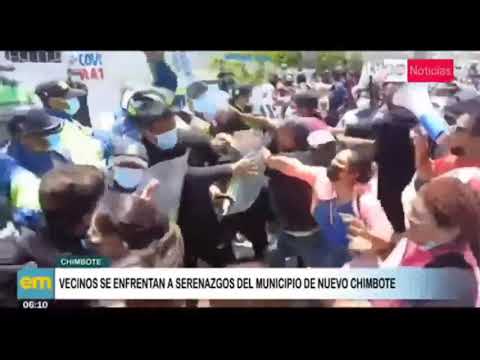Chimbote: vecinos se enfrentan a personal de serenazgo del Municipio de Nuevo Chimbote