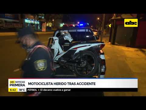 Motociclista herido tras accidente sobre la Avda. Eusebio Ayala