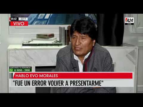 Evo Morales reconoció que fue un error presentarse como candidato a Presidente
