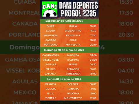 HORARIOS DE LA #QUINIELA #PROGOL 2235
