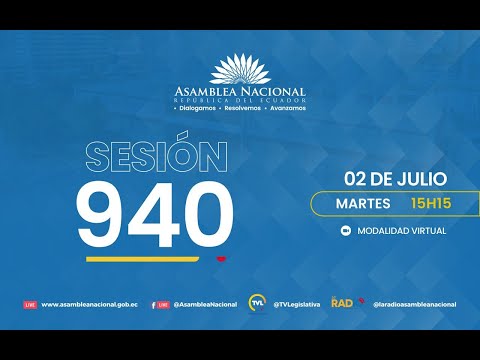 Sesión 940 del Pleno  de la Asamblea Nacional