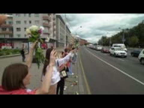 Women show solidarity with protesters in Minsk