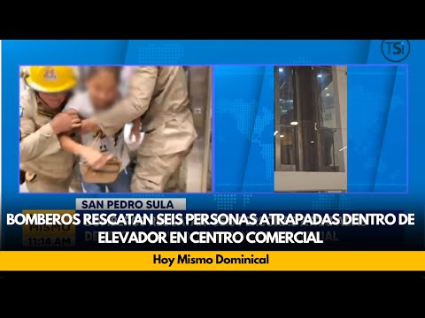 Bomberos rescatan seis personas atrapadas dentro de elevador en centro comercial