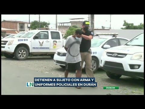 Detienen a sujeto con arma y uniforme policial en Cantón Durán