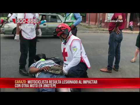 Motociclista resulta lesionado tras ser impactado en Jinotepe – Nicaragua