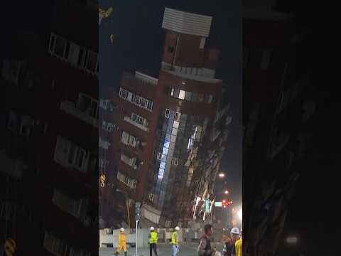 Taiwan Earthquake Leaves Building Partially Collapsed